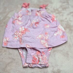 Carters 3M Baby Girls Giraffe Butterfly Floral Print Sleeveless‎ Romper